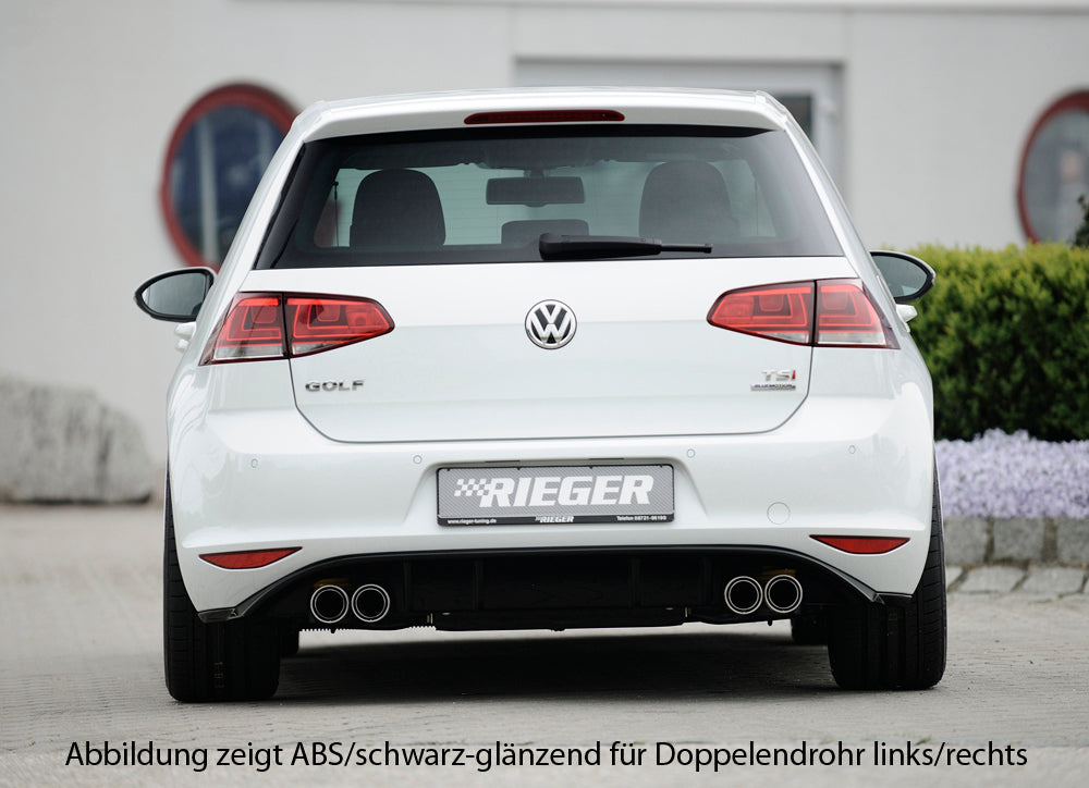 Rieger 00059559 VW Mk7 Golf Rear Diffuser for Twin Tailpipe Centre - Matte Black