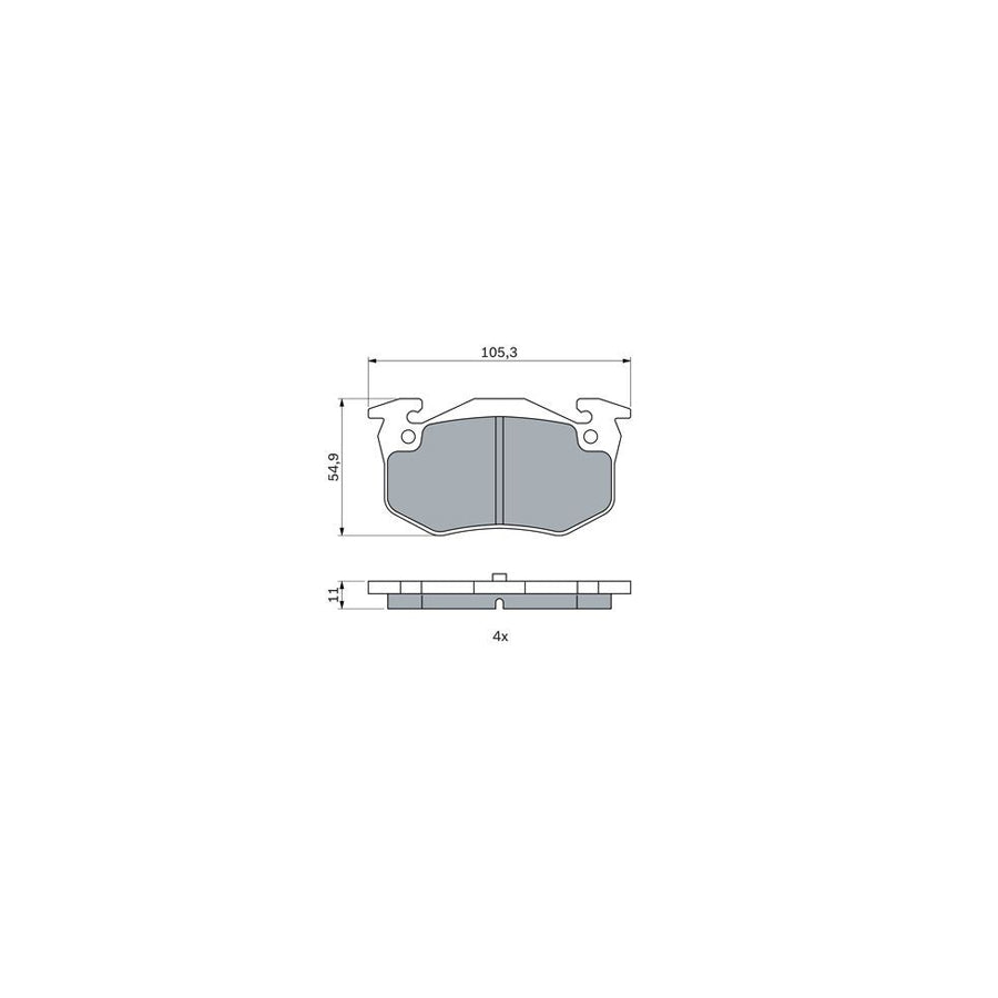 Bosch 0986424992 Brake Pad Set For Renault Megane I Classic La With Mounting Manual BP2614