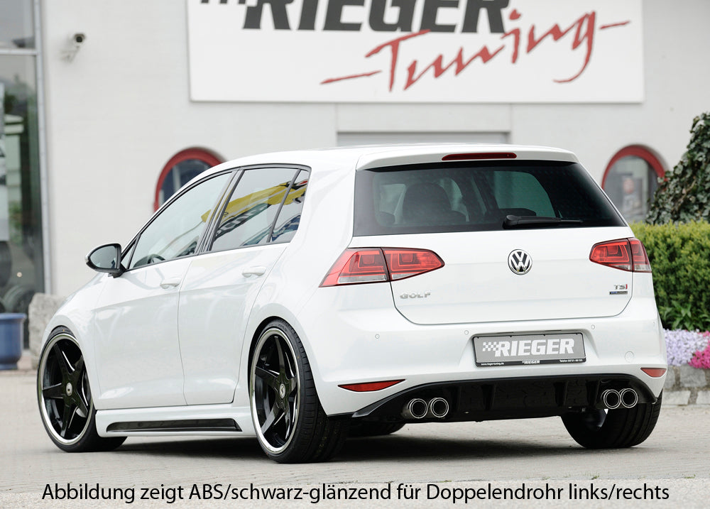 Rieger 00059559 VW Mk7 Golf Rear Diffuser for Twin Tailpipe Centre - Matte Black