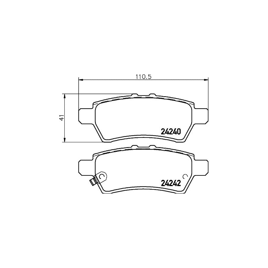 Hella 8DB 355 012 081 Brake Pad Set With Acoustic Wear Warning