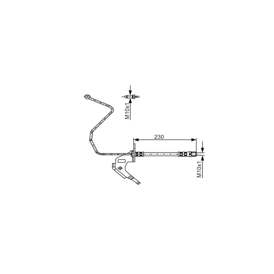 BOSCH 1 987 481 162 Brake Hose 225Mm M10X1