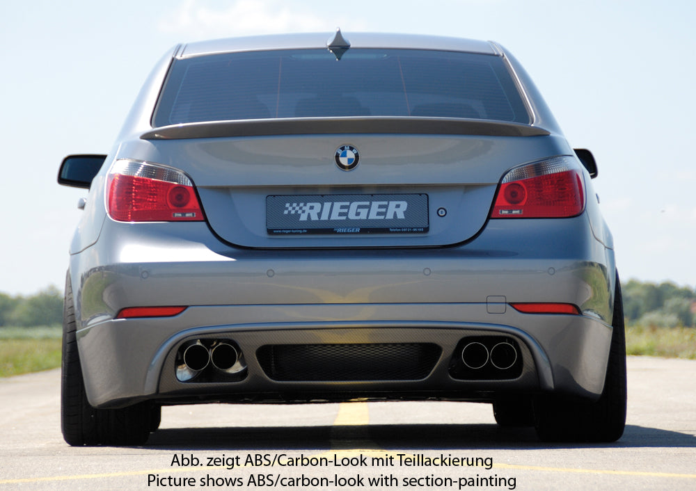 Rieger 00099547 BMW 5 Series E60 Rear Diffuser for Twin Tailpipe Left & Right - Carbon-Look
