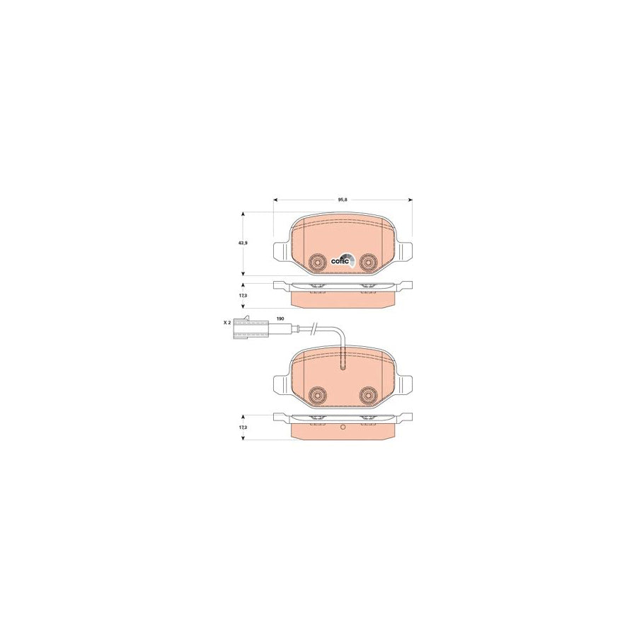 TRW Cotec Gdb1881 Brake Pad Set For Alfa Romeo Mito 955 Incl Wear Warning Contact With Brake Caliper Screws With Accessories