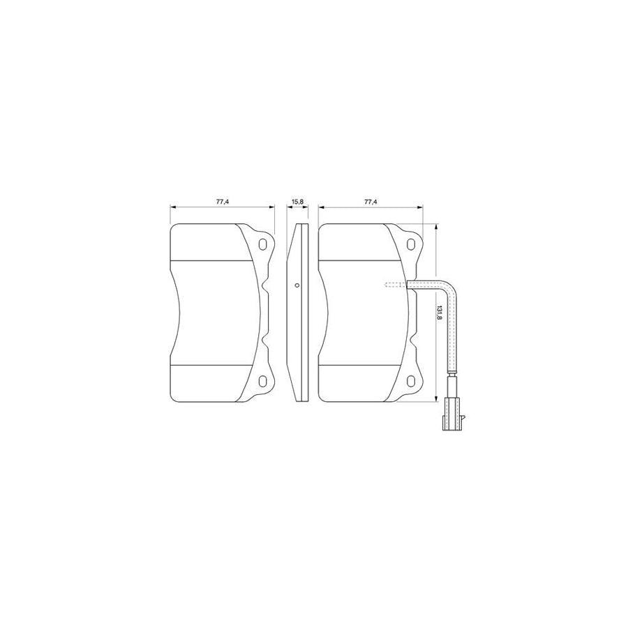 Bosch 0986494067 Brake Pad Set With Integrated Wear Sensor With Anti Squeak Plate BP977
