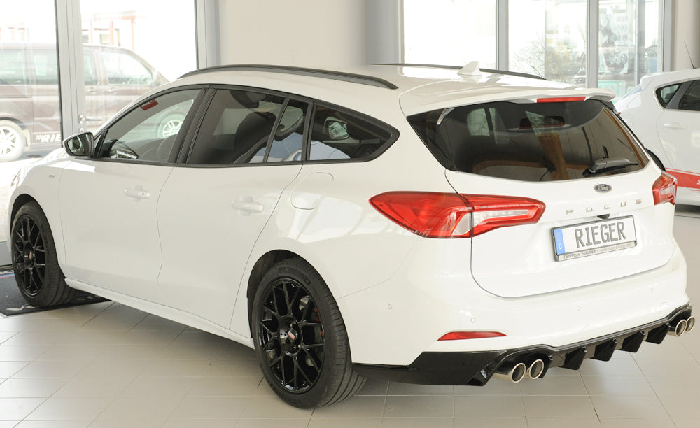 Rieger 00088243 Ford DEH Focus 4 Rear Diffuser for Twin Tailpipe Left & Right (Inc. Focus 4 ST) - Glossy Black