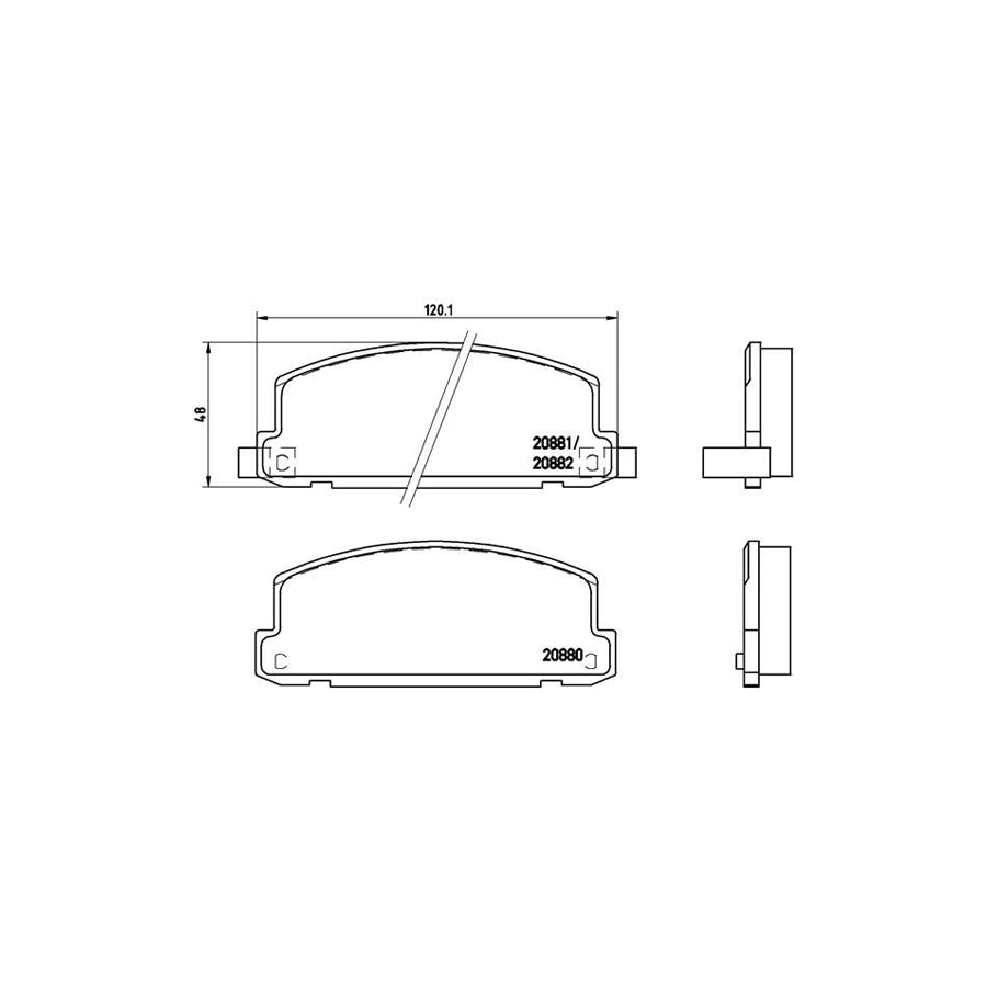 Brembo P 34 002 Brake Pad Set For Isuzu Gemini Hatchback Jt With Acoustic Wear Warning