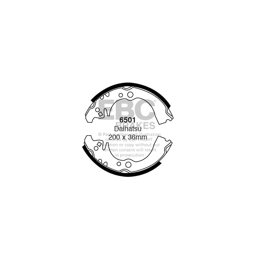 EBC 6501 Daihatsu Hi-Jet Rear Brake Shoes 1 | Duco Car Parts UK Car Parts
