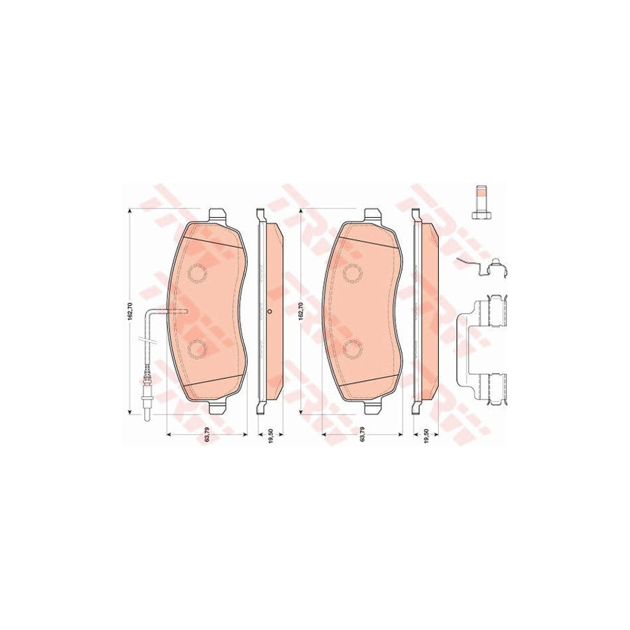 TRW Gdb1820 Brake Pad Set Incl Wear Warning Contact With Brake Caliper Screws