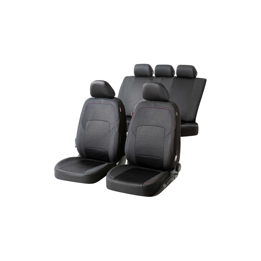 WALSER Logan, ZIPP IT Premium 11861 Car seat cover Red/Black, Polyester, Front and Rear