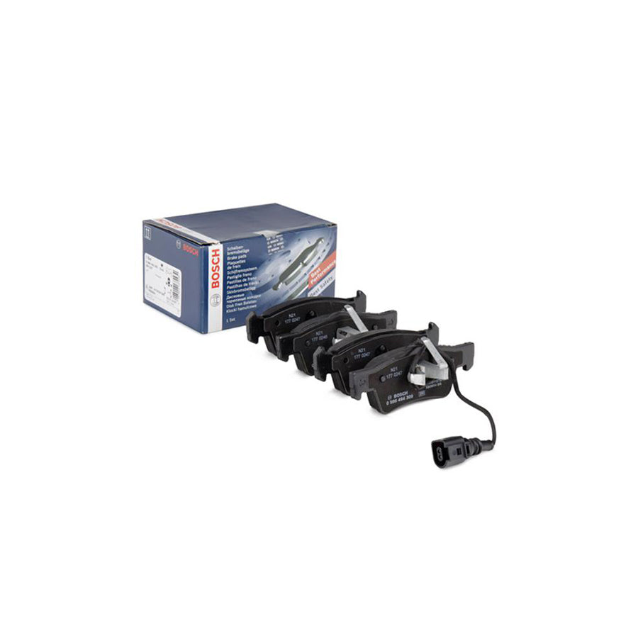 Bosch 0986494309 Brake Pad Set With Integrated Wear Sensor With Anti Squeak Plate With Piston Clip BP1237