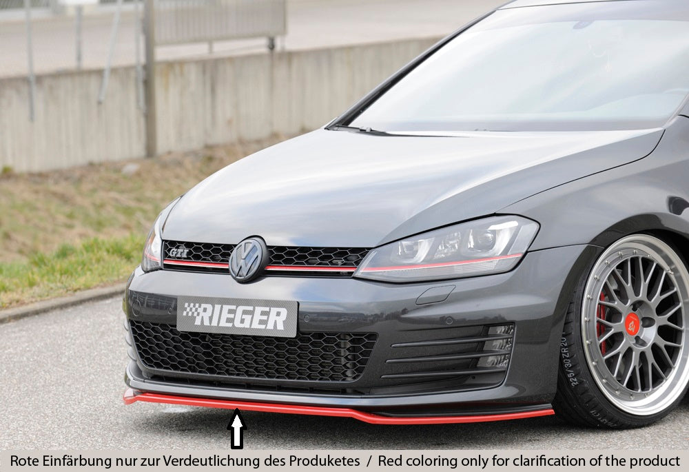 Rieger 00088099 VW Mk7 Golf Front Splitter (GTI & GTD) - Glossy Black
