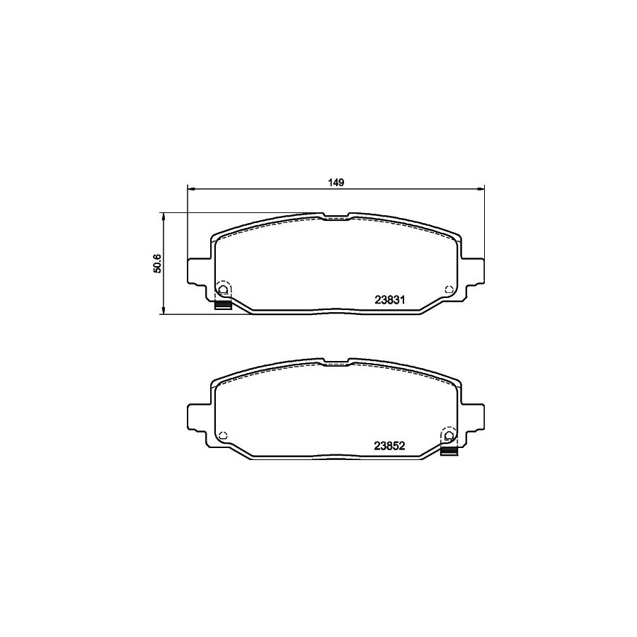 Hella 8DB 355 040 021 Brake Pad Set For Jeep Wrangler Iv Jl With Acoustic Wear Warning With Accessories