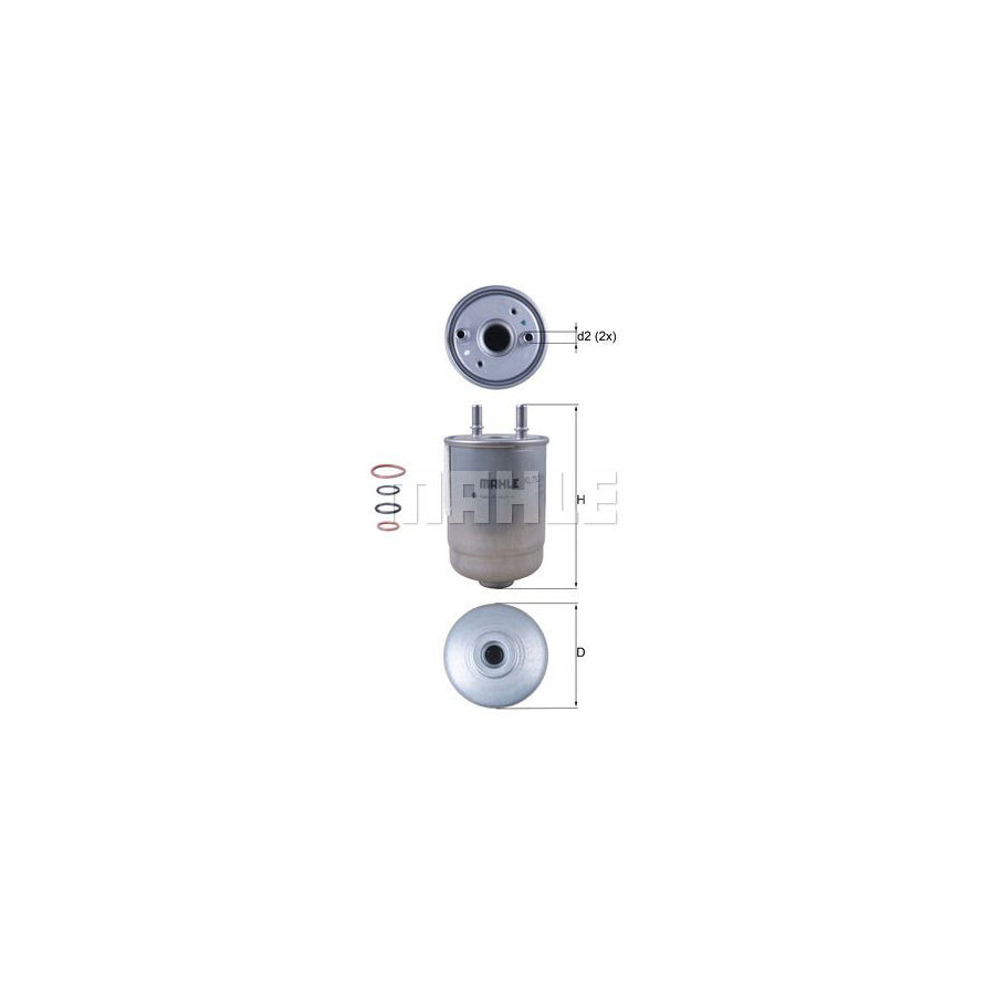 MAHLE ORIGINAL KL 752/5D Fuel filter In-Line Filter