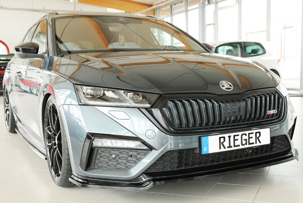 Rieger 00088250 Skoda NX Octavia RS Front Splitter - Glossy Black