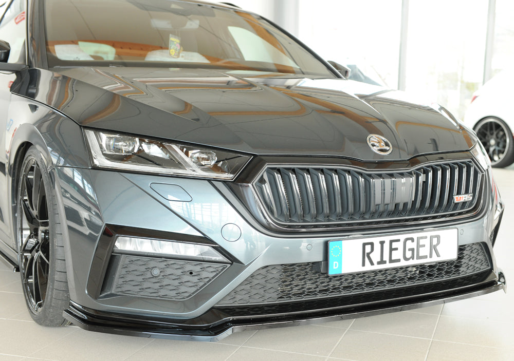 Rieger 00088250 Skoda NX Octavia RS Front Splitter - Glossy Black