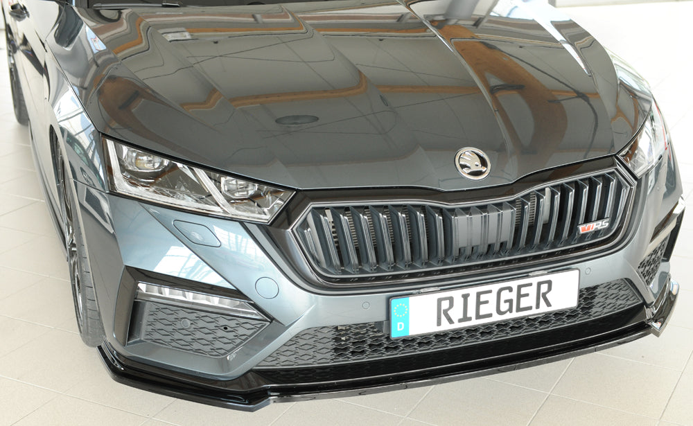 Rieger 00088250 Skoda NX Octavia RS Front Splitter - Glossy Black