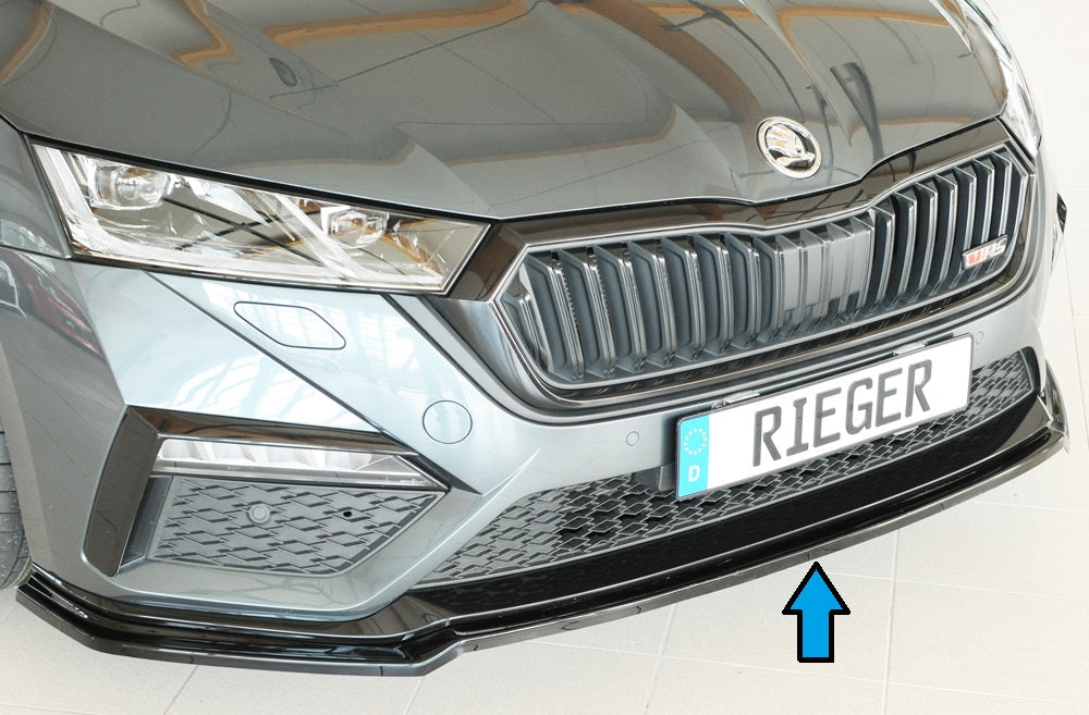 Rieger 00088250 Skoda NX Octavia RS Front Splitter - Glossy Black