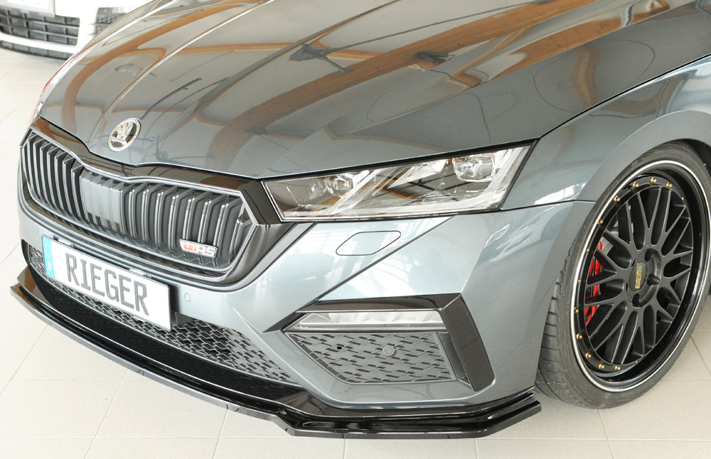 Rieger 00088250 Skoda NX Octavia RS Front Splitter - Glossy Black