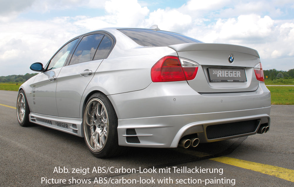 Rieger 00099550 BMW 3 Series E90 E91 Rear Diffuser for Twin Tailpipe Left & Right - Carbon-Look