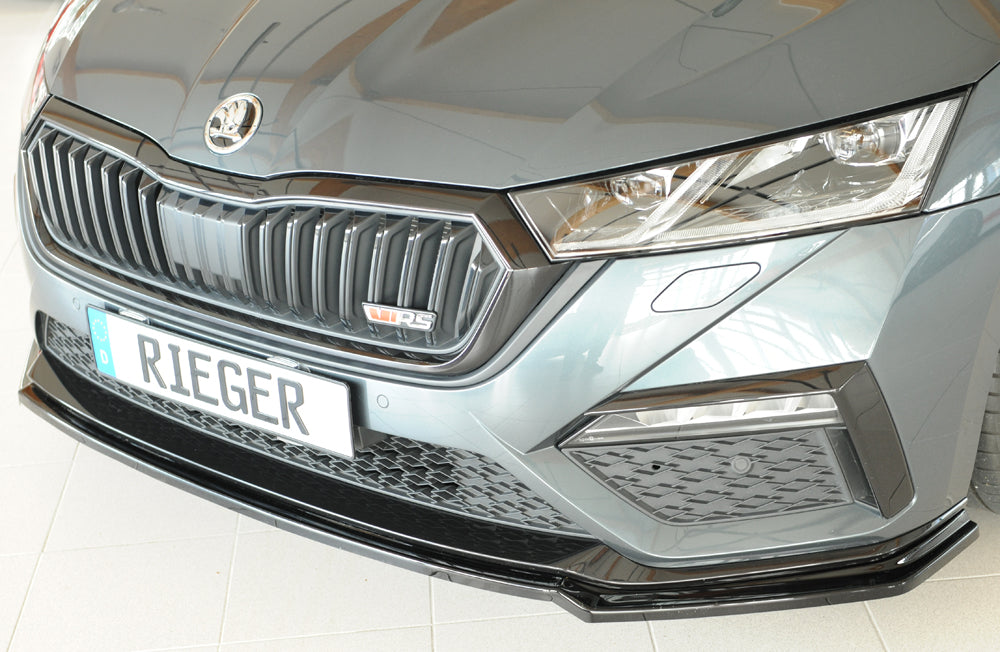 Rieger 00088250 Skoda NX Octavia RS Front Splitter - Glossy Black