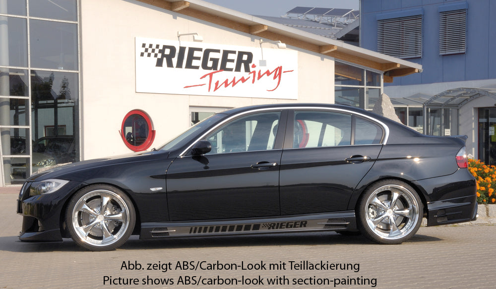 Rieger 00099549 BMW 3 Series E90 E91 Right Side Skirt - Carbon-Look