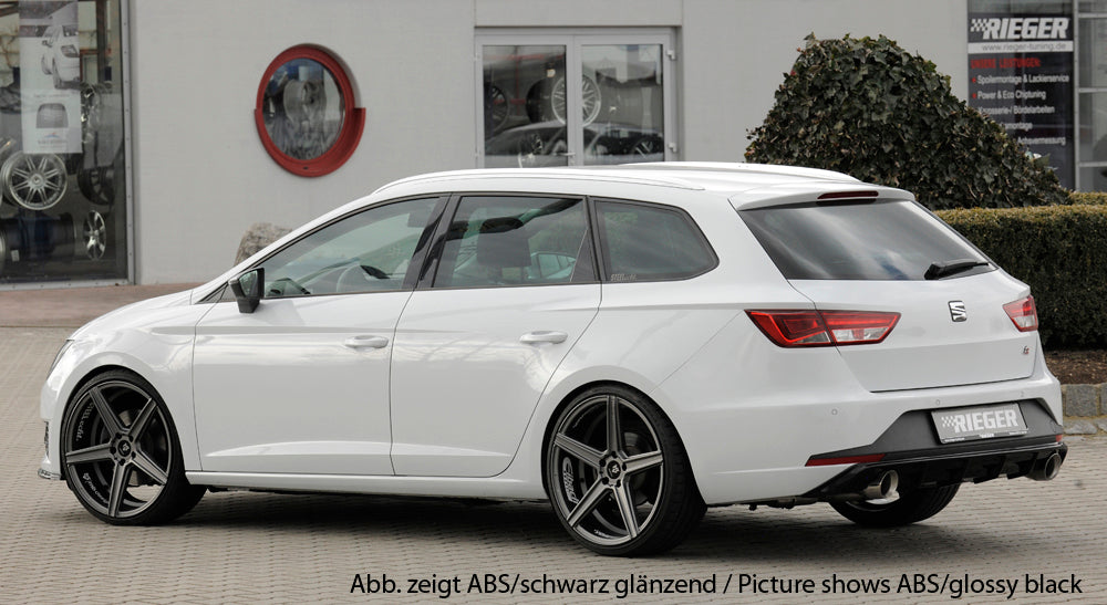 Rieger 00027021 SEAT 5F Leon FR Rear Diffuser for Sport Tailpipe Left & Right - Matte Black