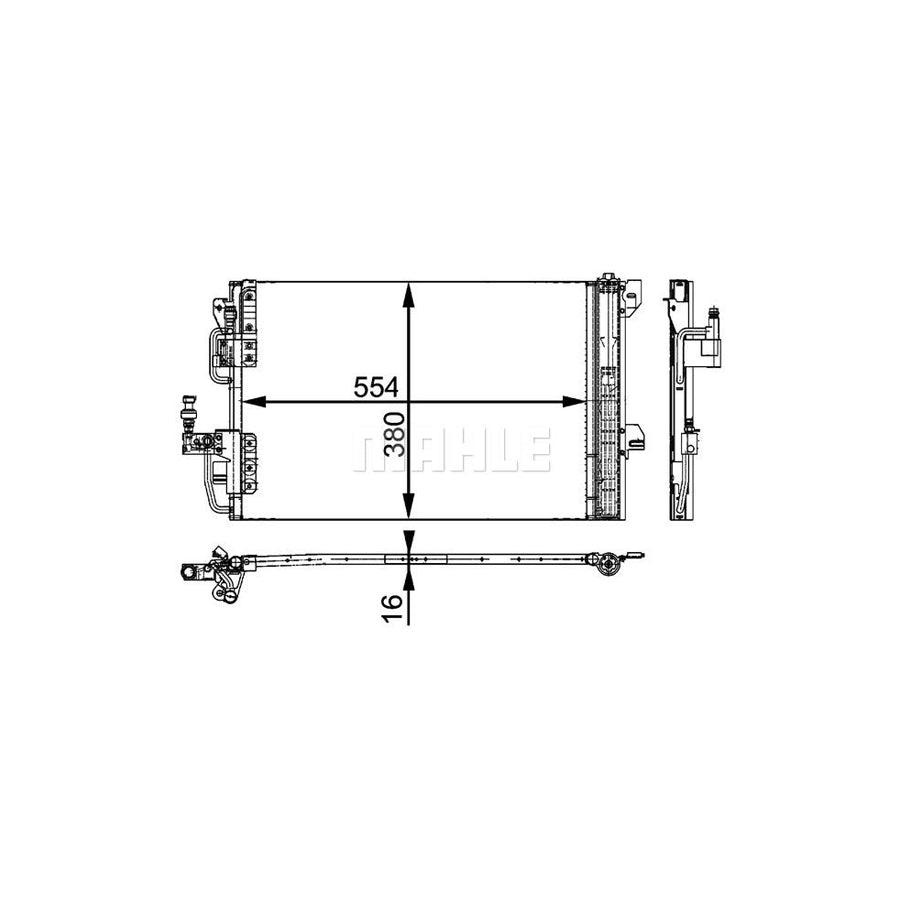 MAHLE ORIGINAL AC 665 000P Air conditioning condenser with dryer