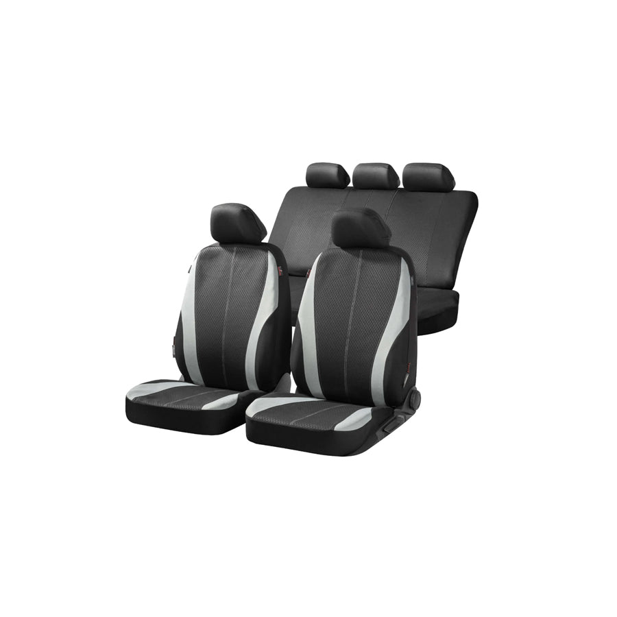 WALSER Dundee , ZIPP IT 11857 Car seat cover Black, Polyester, Front and Rear