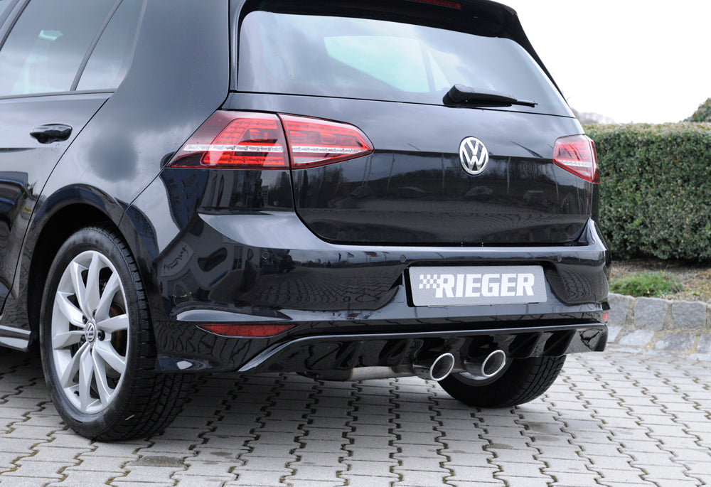 Rieger 00088102 VW Mk7-Line Golf R Rear Diffuser for Twin Tailpipe Centre - Glossy Black