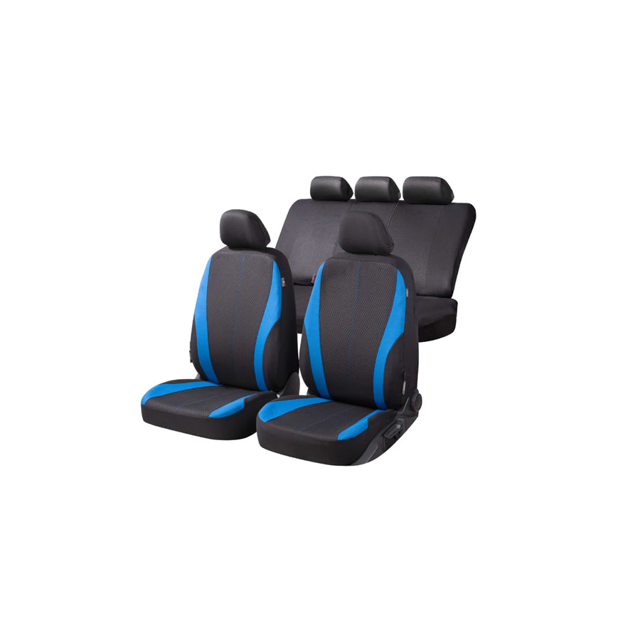 WALSER Dundee , ZIPP IT 11856 Car seat cover Blue/black, Polyester, Front and Rear