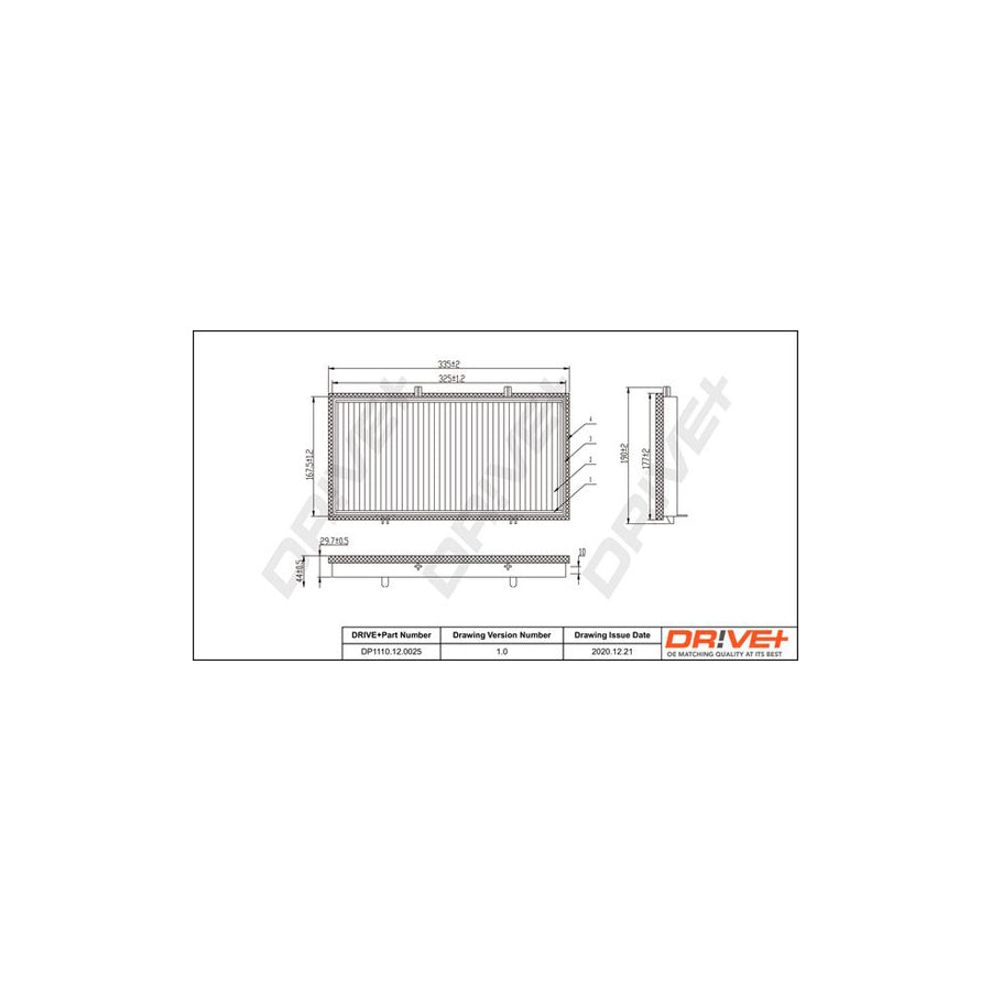 Dr!Ve+ Dp1110.12.0025 Pollen Filter | Duco Car Parts UK Car Parts