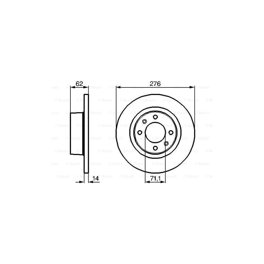 BOSCH 0 986 478 981 Brake Disc for CITROEN C5 Solid Oiled