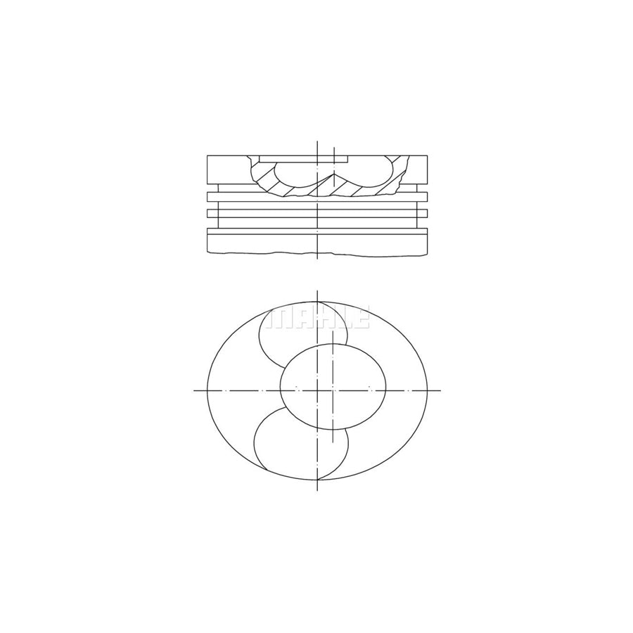 MAHLE ORIGINAL 040 22 02 Piston 85,5 mm, with piston rings, with piston ring carrier, without cooling duct