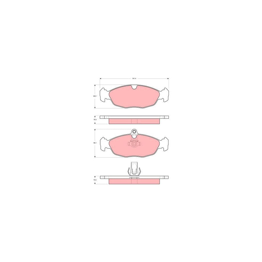 TRW Gdb1569 Brake Pad Set Prepared For Wear Indicator