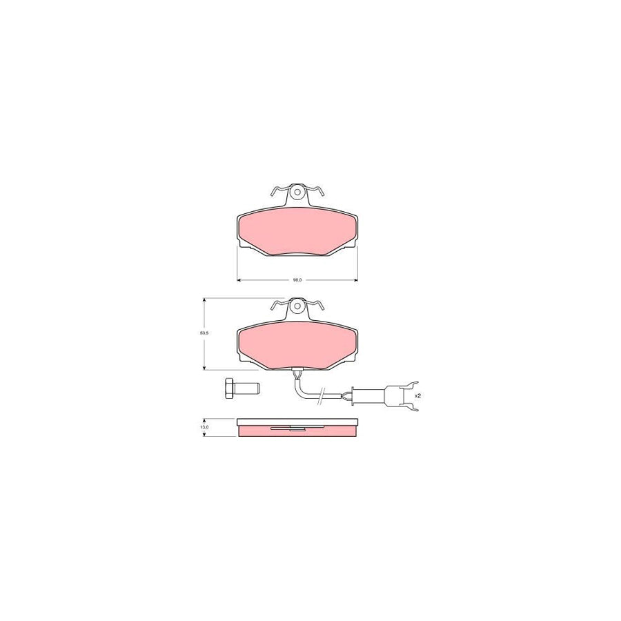 TRW Gdb462 Brake Pad Set For Jaguar Xj Incl. Wear Warning Contact, With Brake Caliper Screws, With Accessories