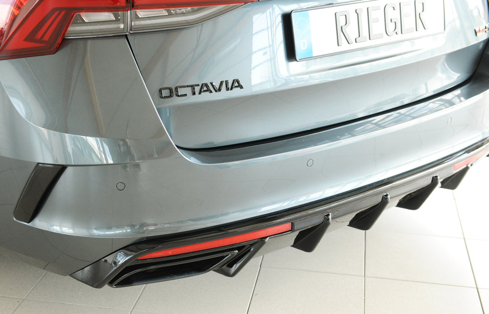 Rieger 00088254 Skoda NX Octavia RS Rear Diffuser - Glossy Black