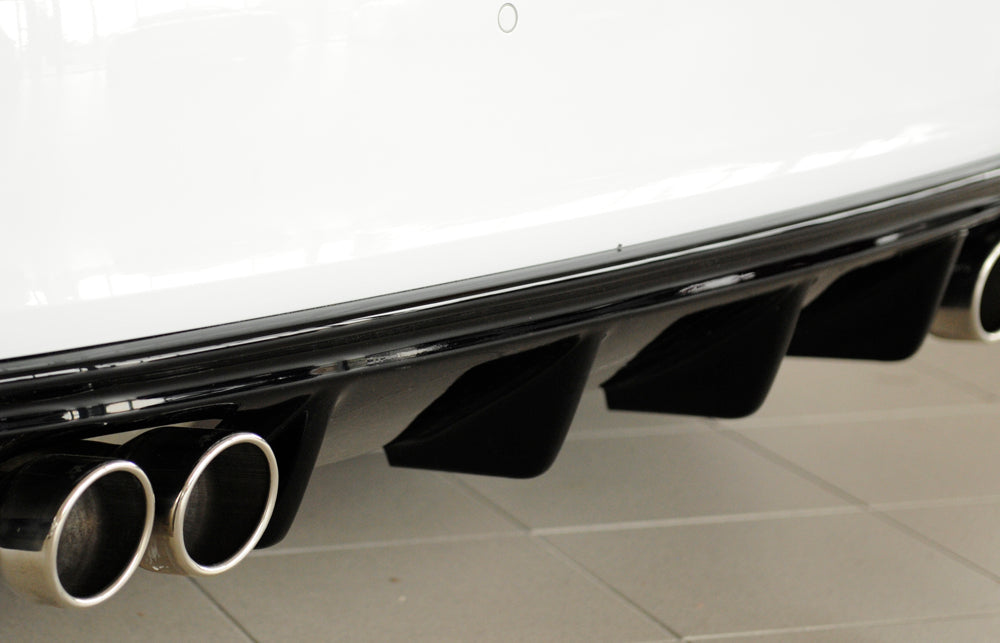 Rieger 00088101 Audi 8V A3 Rear Diffuser for Twin Tailpipe Left & Right - Glossy Black