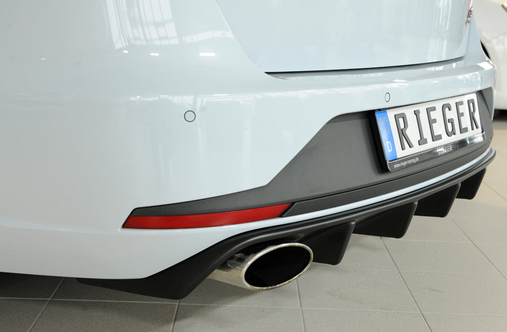 Rieger 00027024 SEAT 5F Leon Cupra Rear Diffuser for Original Tailpipe Left & RIght - Matte Black