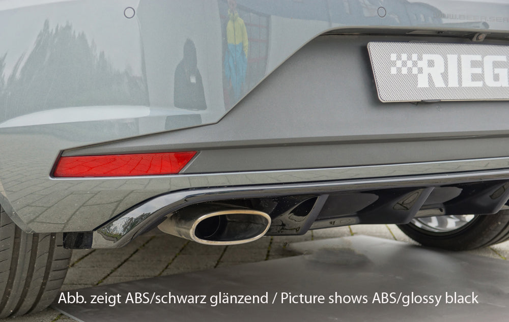 Rieger 00027023 SEAT 5F Leon Cupra Rear Diffuser for Original Tailpipe Left & RIght - RS4-Look - Matte Black