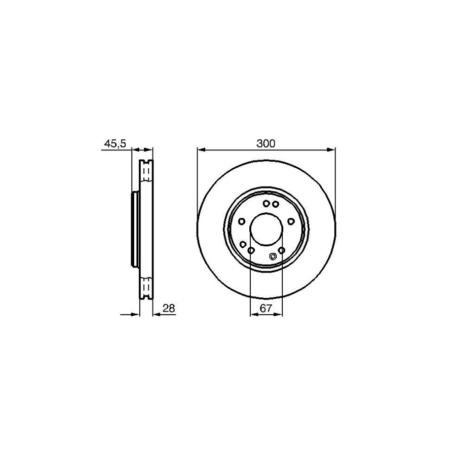 BOSCH 0 986 478 526 Brake Disc Internally Vented Vented Coated Alloyed High carbon