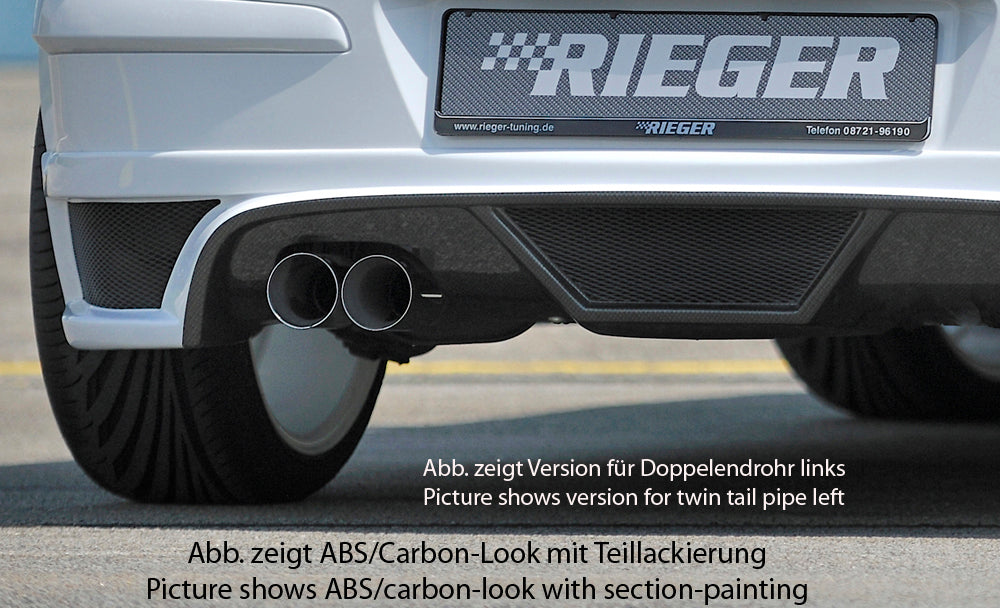 Rieger 00051267 Opel Astra H Rear Diffuser for Tailpipe Left - Matte Black
