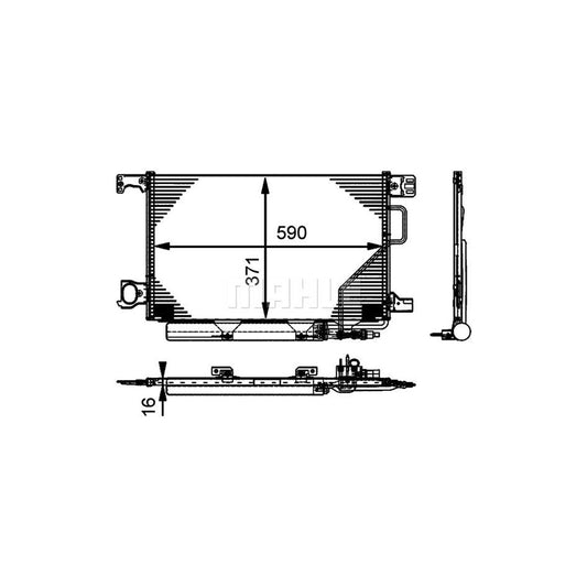 MAHLE ORIGINAL AC 662 000P Air conditioning condenser with dryer, with pressure switch