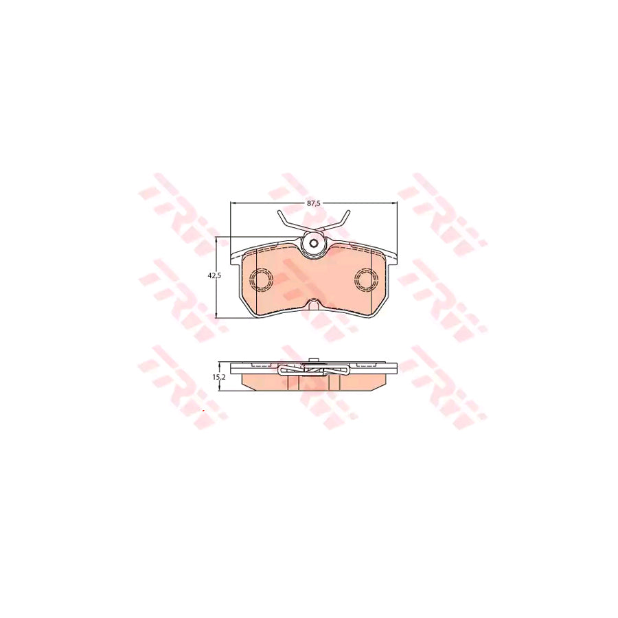 TRW Gdb2140 Brake Pad Set For Ford Fiesta Not Prepared For Wear Indicator