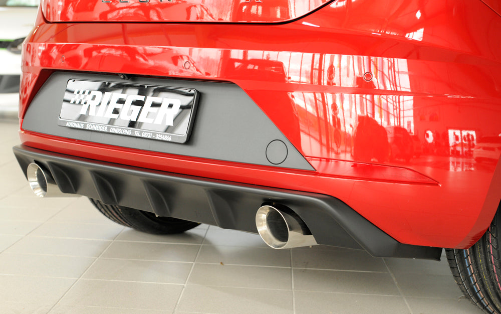 Rieger 00027034 SEAT 5F Leon FR Rear Diffuser for Sport Tailpipe Left & Right - Matte Black