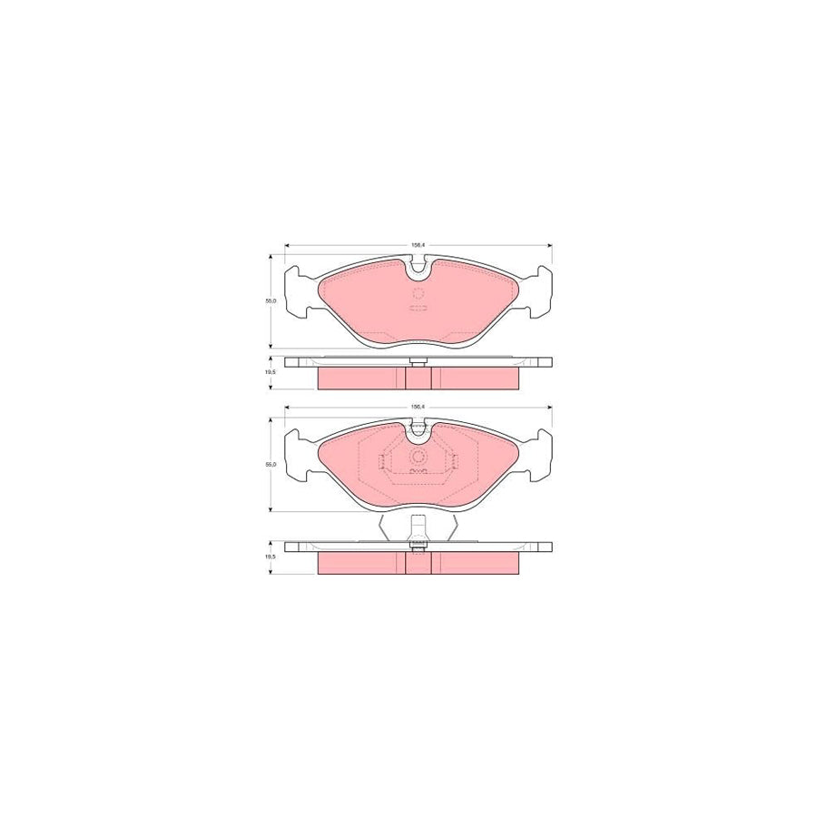 TRW Gdb969 Brake Pad Set Prepared For Wear Indicator