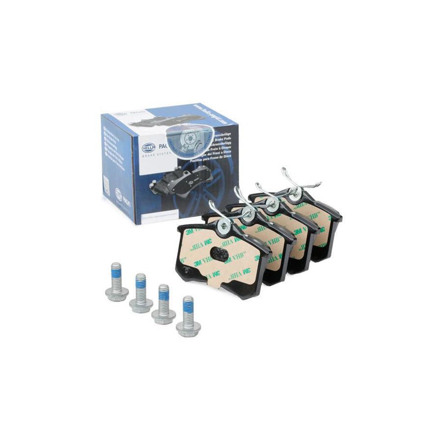 Hella 8DB 355 018 111 Brake Pad Set Not Prepared For Wear Indicator With Brake Caliper Screws