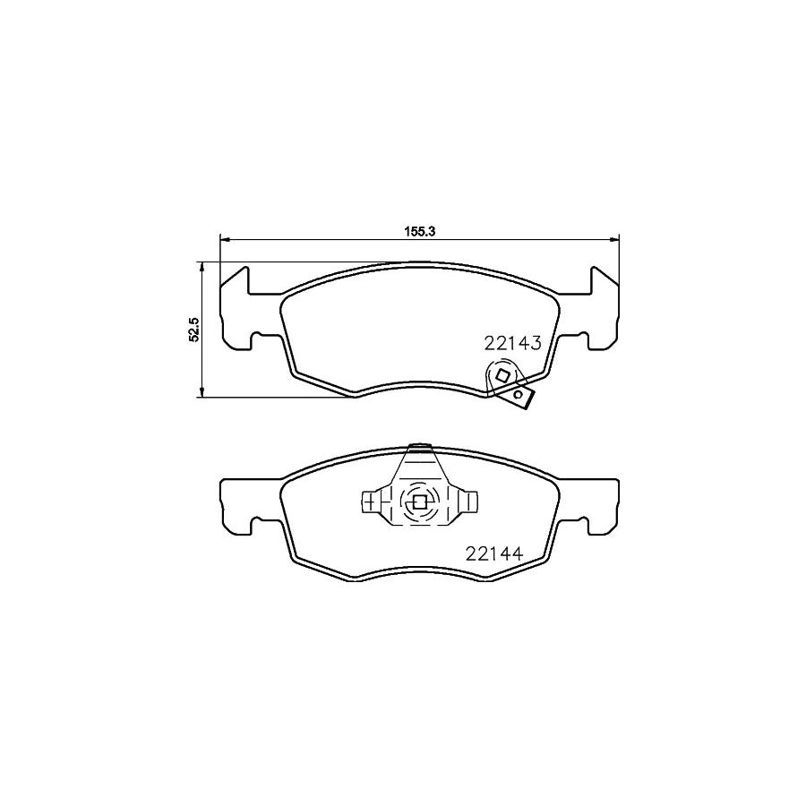 Hella 8DB 355 023 261 Brake Pad Set With Acoustic Wear Warning With Accessories