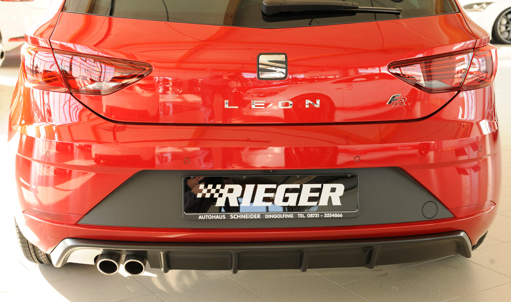 Rieger 00027033 SEAT 5F Leon FR Rear Diffuser for Twin Tailpipe Left - Matte Black