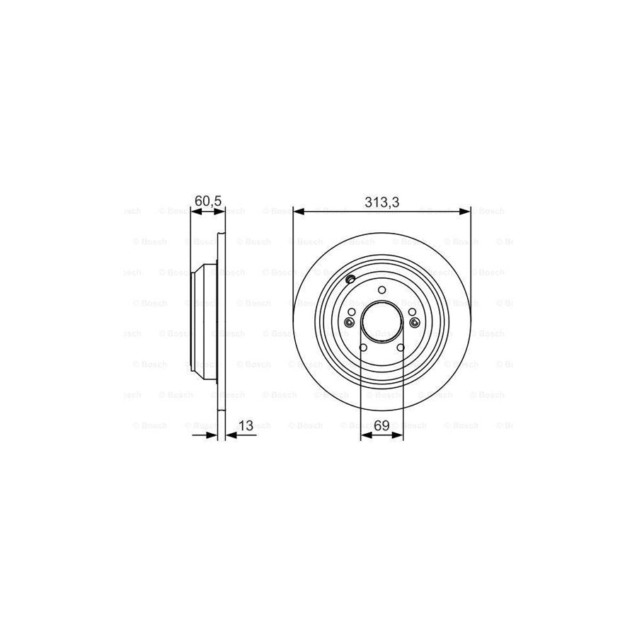 BOSCH 0 986 479 C27 Brake Disc for HYUNDAI Genesis II Saloon DH Solid Oiled with bolts screws
