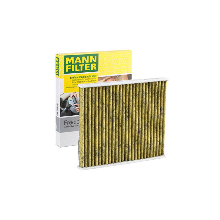 MANN-FILTER FP 2026 Pollen filter Activated Carbon Filter, Activated Carbon Filter with polyphenol, Particulate filter (PM 2.5), with antibacterial action, with fungicidal effect, FreciousPlus